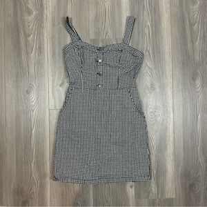 Hollister Black White Gingham Mini‎ Dress Size S Summer Picnic Cottagecore